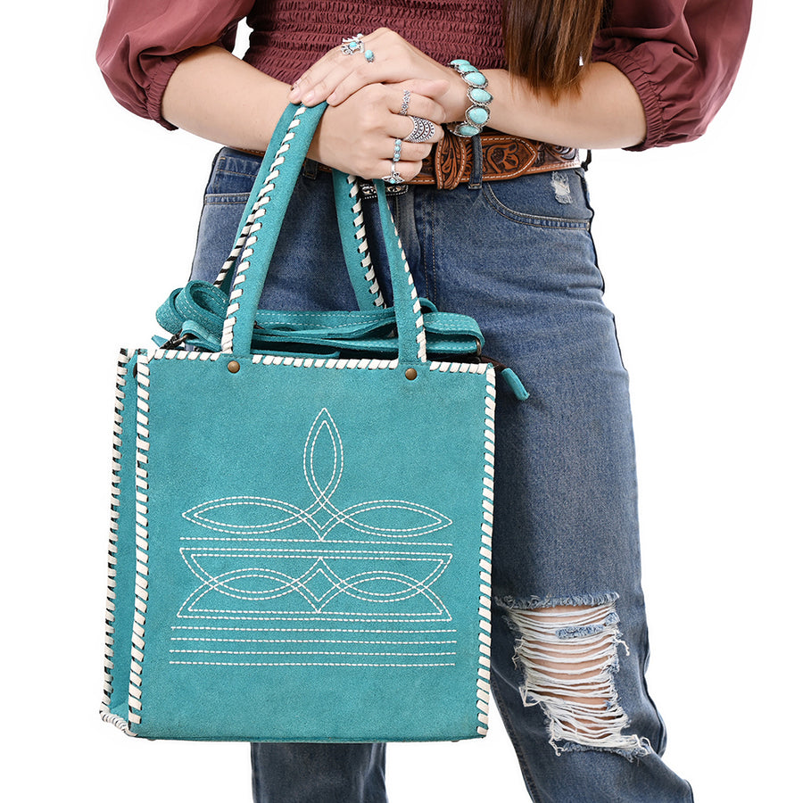 American Darling Tote Hand Tooled Genuine Suede Leather Women Bag Western Handbag Purse| Bag| Travel
