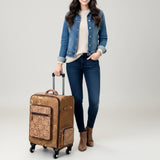 American Darling Travel Case Beautifully Hand Tooled Hair On Genuine Leather women's Trolley bag