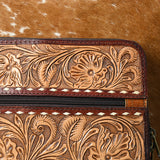 American Darling Travel Case Beautifully Hand Tooled Hair On Genuine Leather women's Trolley bag