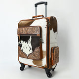 American Darling Travel Case Beautifully Hand Tooled Hair On Genuine Leather women's Trolley bag