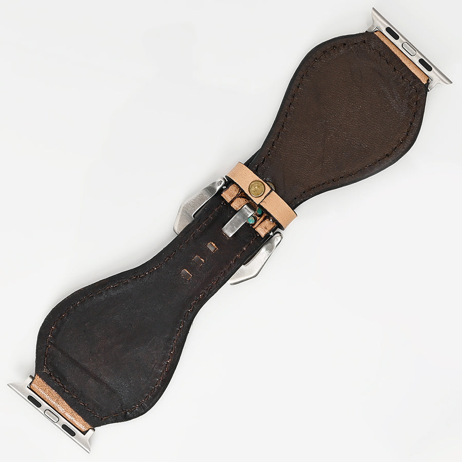 American Darling Beautifully Hand Tooled Painted Genuine Leather I watch Strap Men and Women Unisex