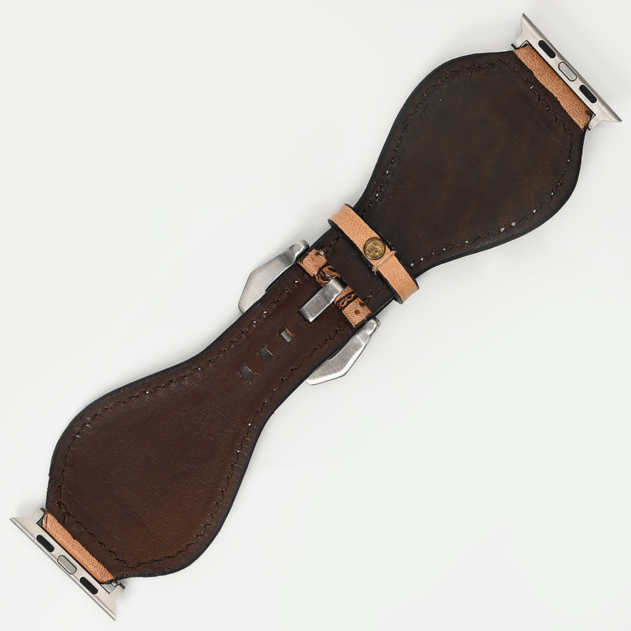 American Darling Beautifully Hand Tooled Painted Genuine Leather I watch Strap Men and Women Unisex