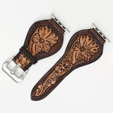 American Darling Floral Hand Tooled Men Women Genuine Leather I watch Strap