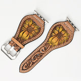 American Darling floral Hand Tooled Men Women Genuine Leather I watch Strap