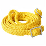 Braided Cotton Rope Belt with Metal Buckle – Yellow Elegance