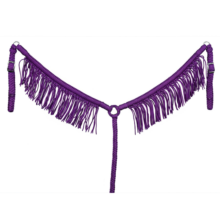 Hilason Horse Breast Collar - Flat Braided Paracord with Fringes Purple - Uhorse