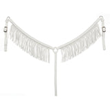 Hilason H. Breast Collar – Flat Braided Paracord with Fringes White – by Hilason – Cowboy and equestrian accessories