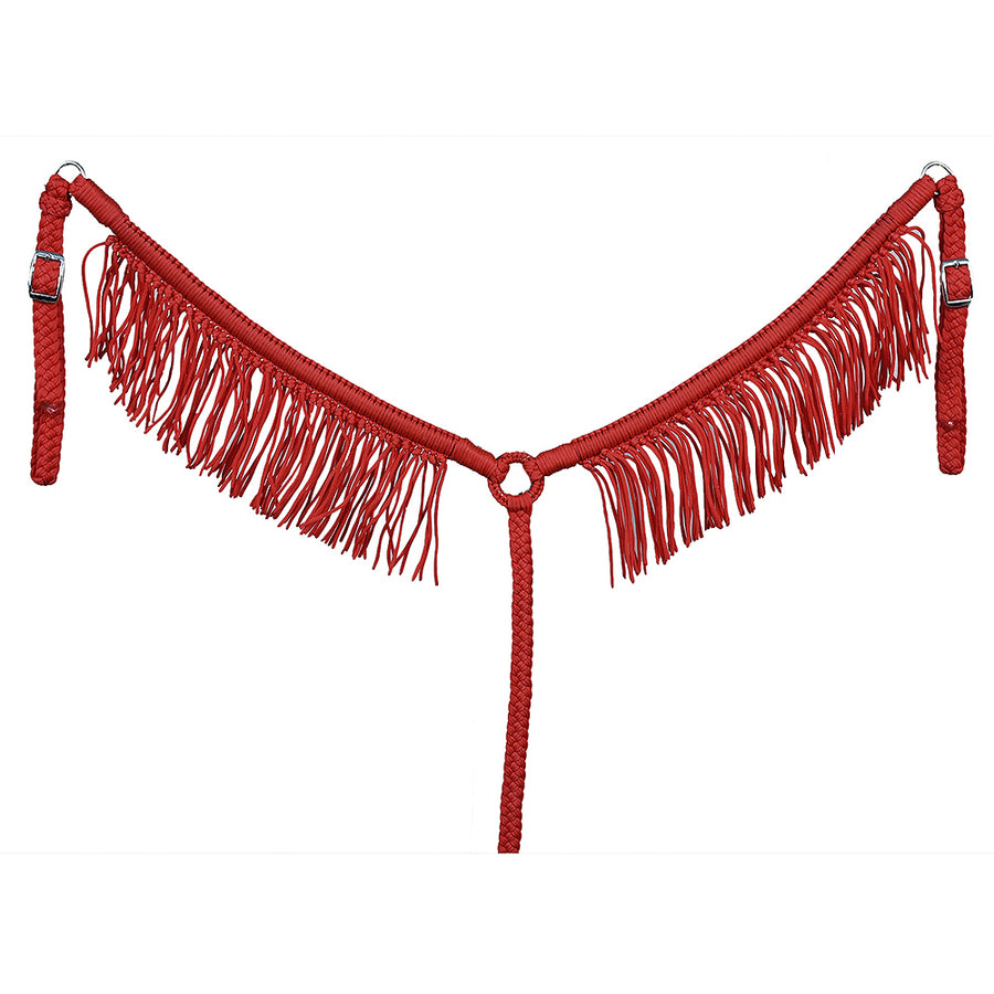 Hilason Horse Breast Collar - Flat Braided Paracord with Fringes Wine - Uhorse