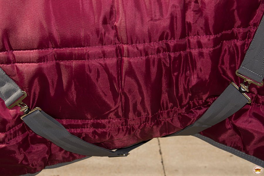 HILASON Western Horse Stable Blanket Quilted | Blankets for Winter Water Resistant Horses Wine