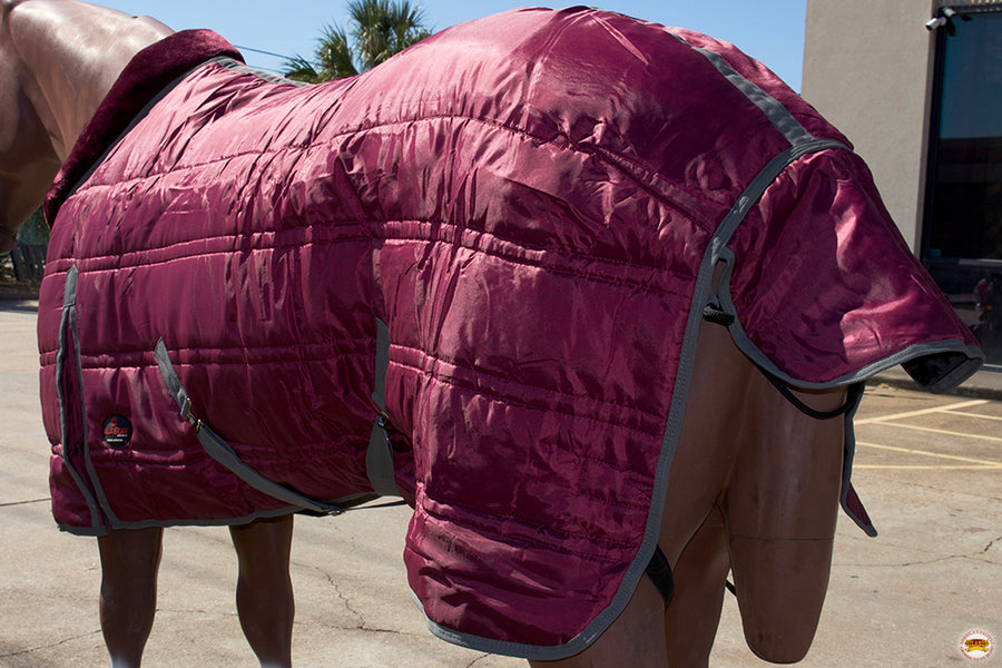 HILASON Western Horse Stable Blanket Quilted | Blankets for Winter Water Resistant Horses Wine