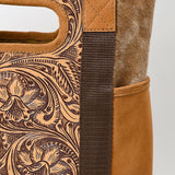 American Darling Tote Hand Tooled Hair On Genuine Leather W. Women Bag