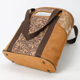 American Darling Tote Hand Tooled Hair On Genuine Leather W. Women Bag
