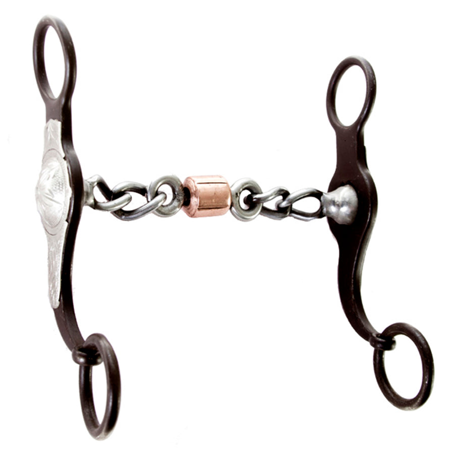 5-1/8" HILASON Western Horse Antique Finish Cowboy Wild Flower Bit - Uhorse