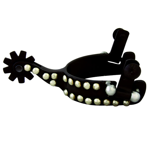 HILASON Cowboy Brown Youth Spur With Silver Dots 3/4" Band, 1-1/2" Shank - Uhorse