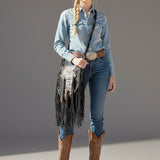 American Darling Messenger Hair On Full Grain Genuine Leather Western Women Bag | Handbag Purse Bags for Cute