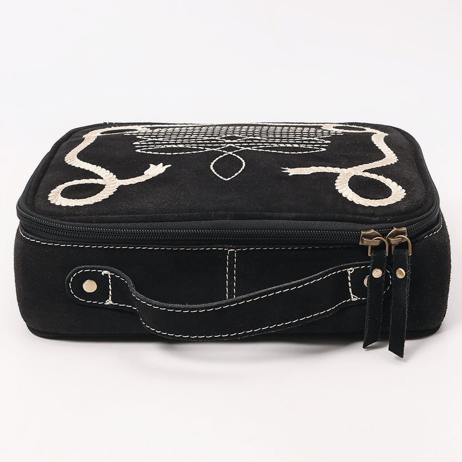 American Darling Genuine Suede Leather jewelry case Boot Stitched Embroidery Western Travel Organizer