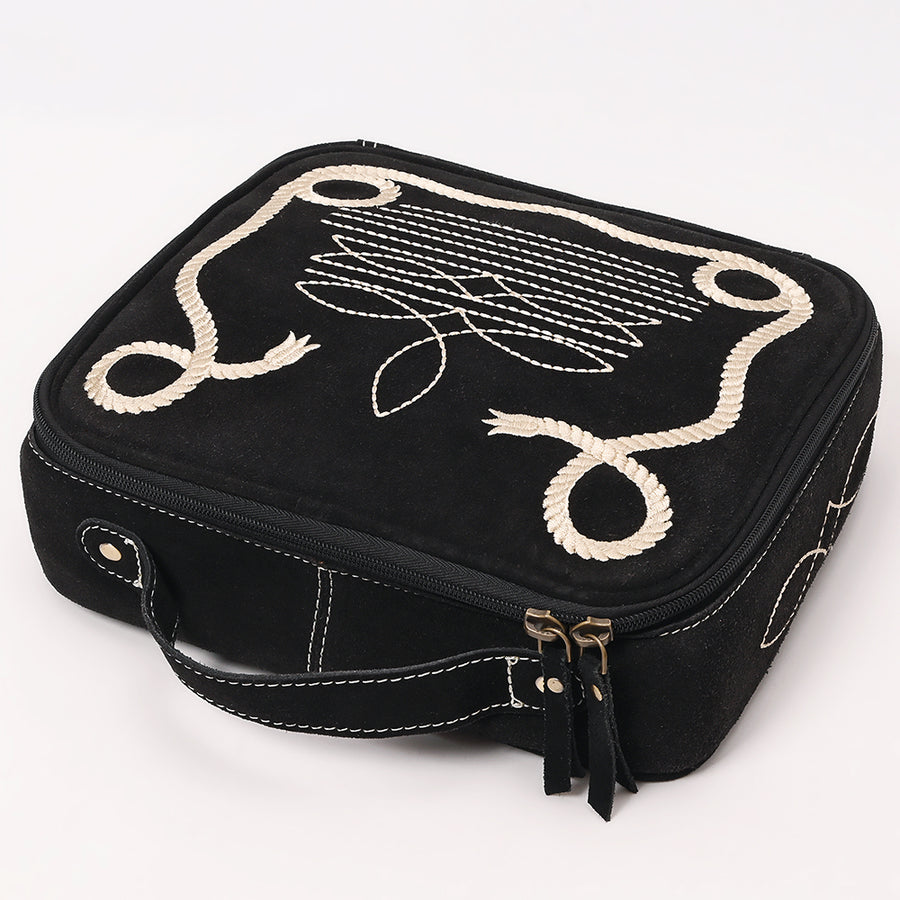 American Darling Boot Stitched Genuine Suede Leather jewelry case - Uhorse