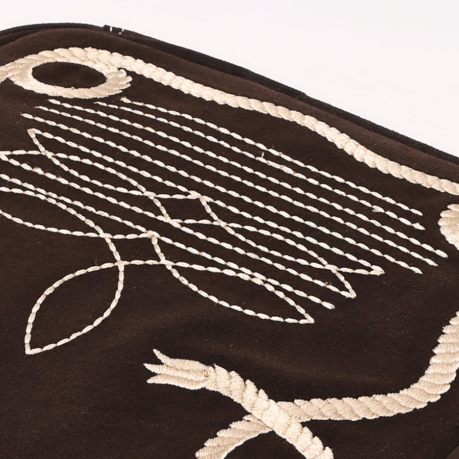 American Darling Genuine Suede Leather jewelry case Boot Stitched Embroidery Western Travel Organizer