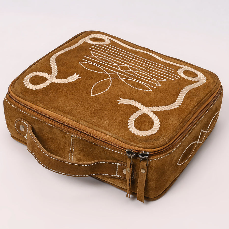 American Darling Boot Stitched Genuine Suede Leather jewelry case - Uhorse