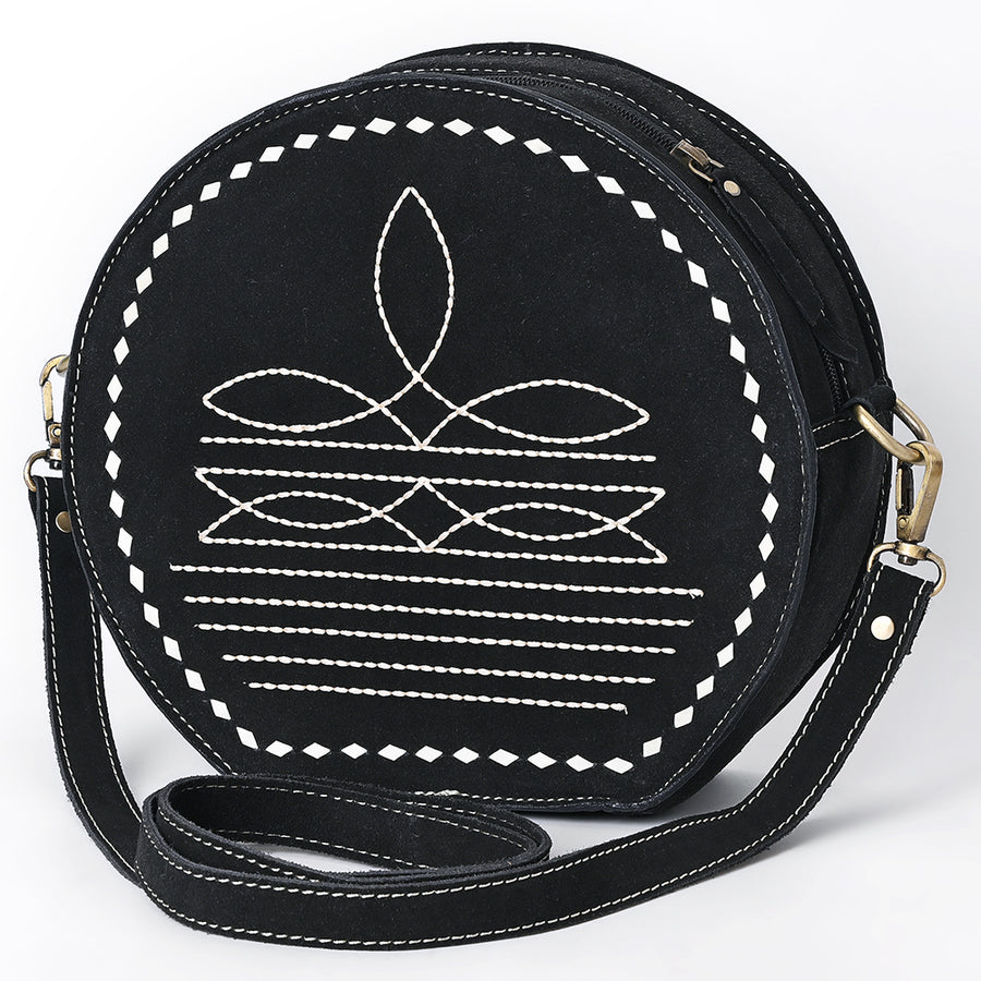 American Darling Boot Stitched Genuine Suede Western Leather Canteen Bag - Uhorse