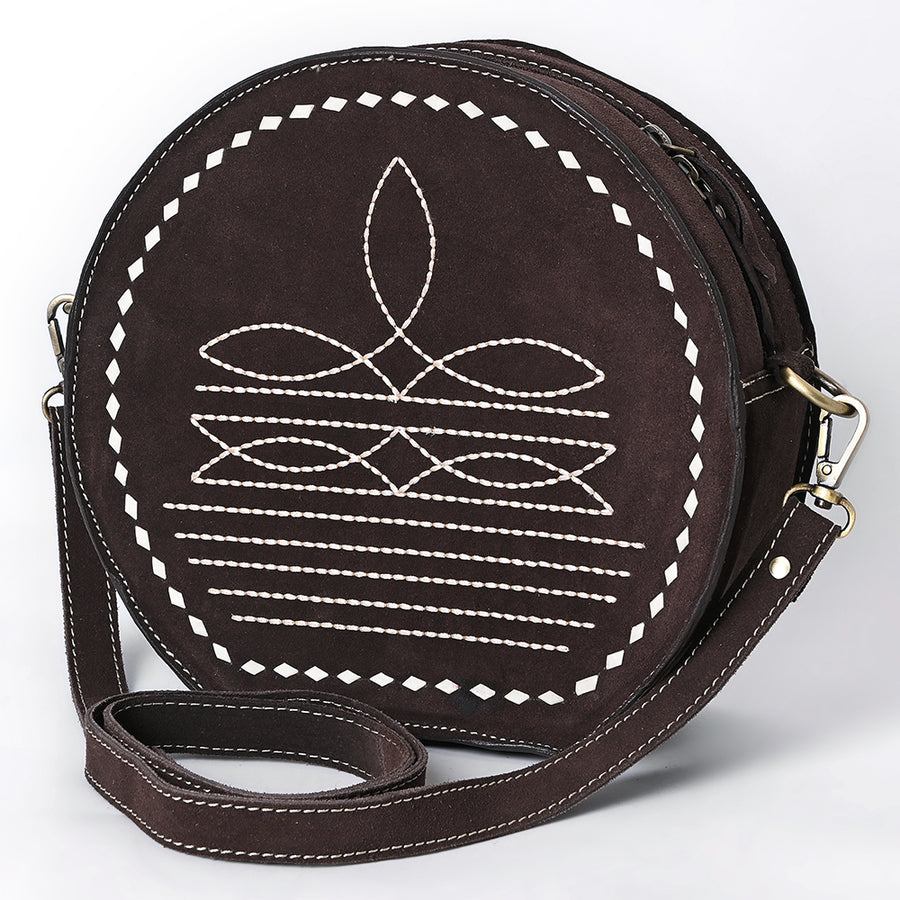 American Darling Boot Stitched Genuine Suede Western Leather Canteen Bag - Uhorse