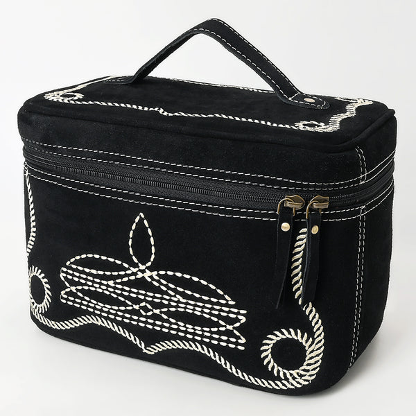 American Darling Boot Stitched Genuine Suede Leather Jewelry Case - Uhorse