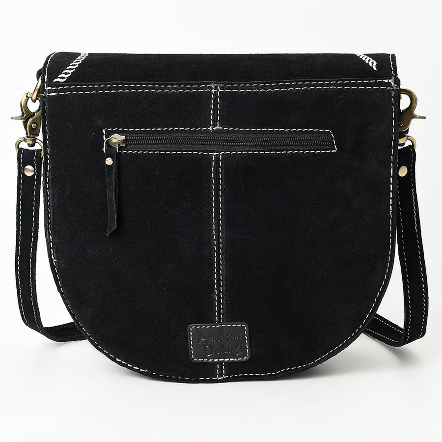 American Darling Genuine Suede Leather Cross body Bag Boot Stitched Embroidery Vegetable-Tanned Western Purse