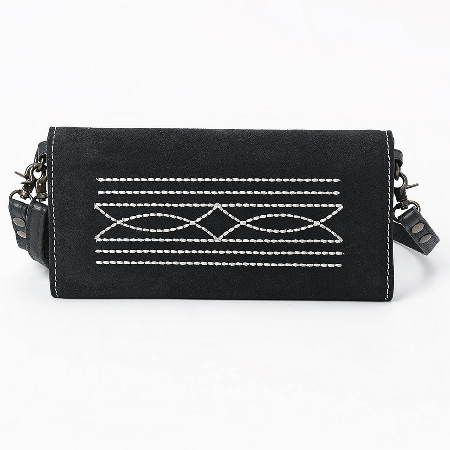 American Darling Suede Genuine Leather Small Cross body Bag Boot Stitched Embroidery Vegetable-Tanned Western Purse