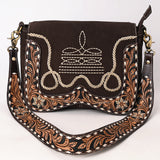 American Darling Hand Tooled Genuine Leather Crossbody Bag