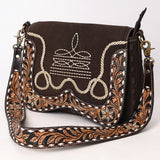 American Darling Hand Tooled Genuine Leather Crossbody Bag