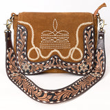 American Darling Hand Tooled Genuine Leather Crossbody Bag