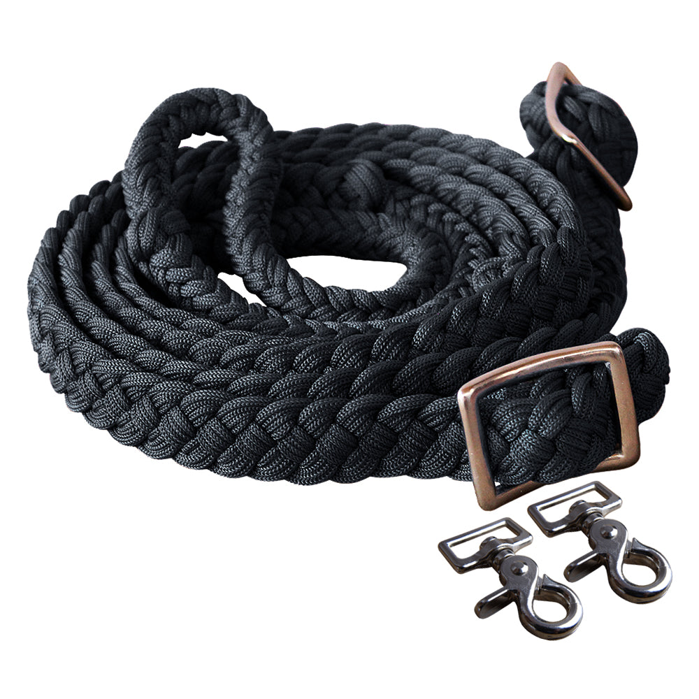 B Riding Reins Soft Horse Riding Reins Showman 8ft Braided Nylon Barrel Reins - Soft ...