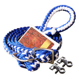 1" X 8Ft Hilason Braided Poly Barrel H. Racing Reins Flat Grip Knots by Hilason – Cowboy and equestrian accessories