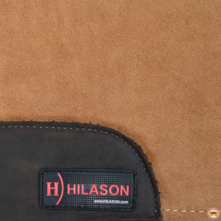 HILASON Western Wool Felt Horse Saddle Pad W/ Distressed Wear Leather | for Horses