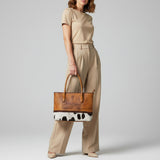 American Darling Tote Hair On Full Grain Genuine Leather Western Women Bag Handbag Purse | Travel Bags College Casual