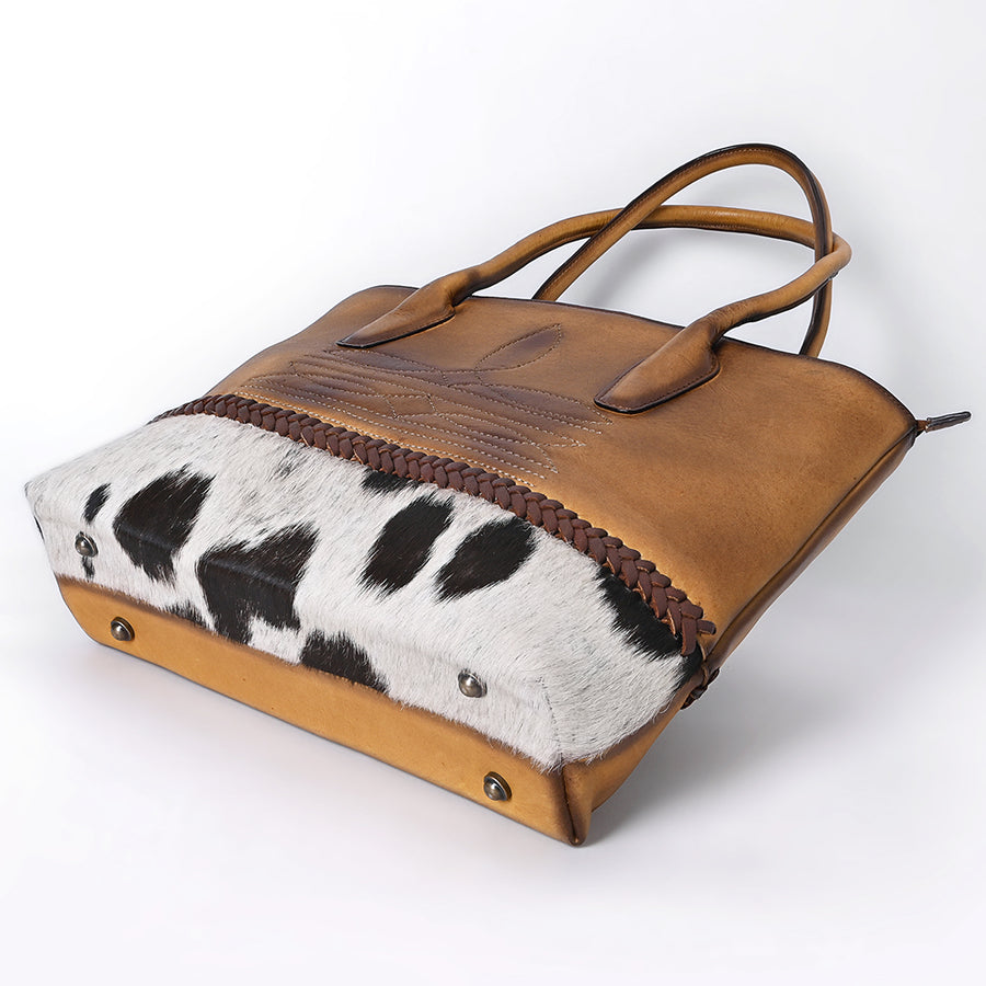 American Darling Tote Hair On Full Grain Genuine Leather Western Women Bag Handbag Purse | Travel Bags College Casual
