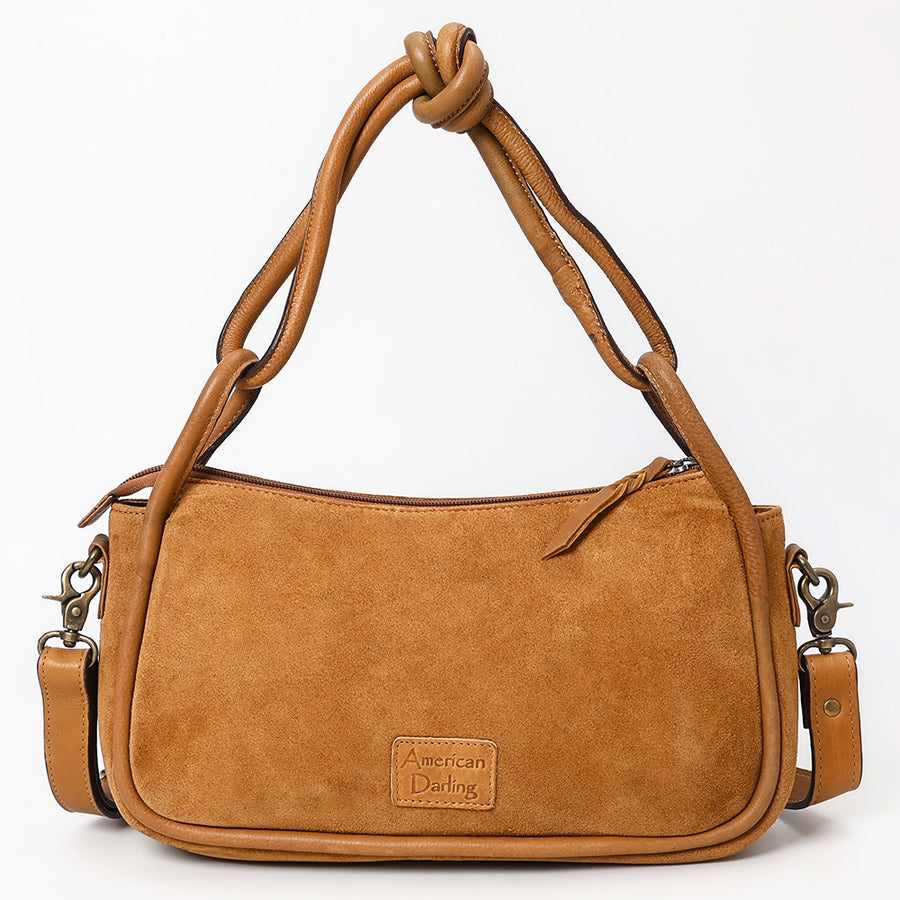 American Darling Cross body Bag Western Genuine Leather Handcrafted Suede Shoulder Purse with Boot Stitched Design and YKK Zipper