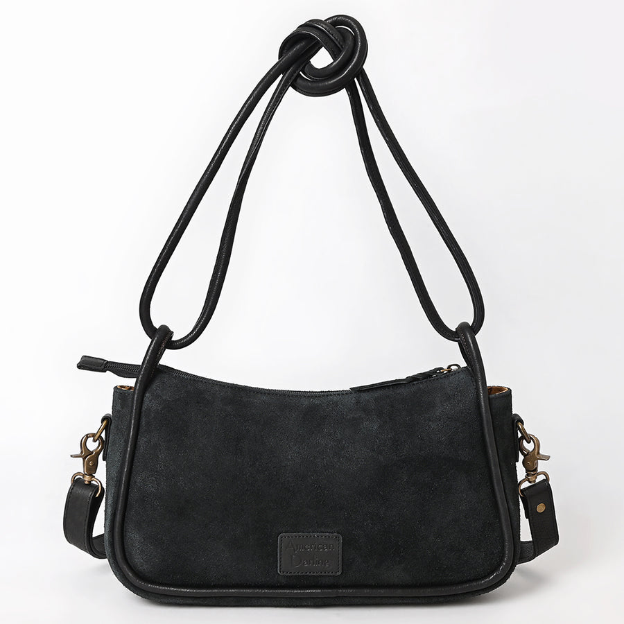 American Darling Cross body Bag Western Genuine Leather Handcrafted Suede Shoulder Purse with Boot Stitched Design and YKK Zipper