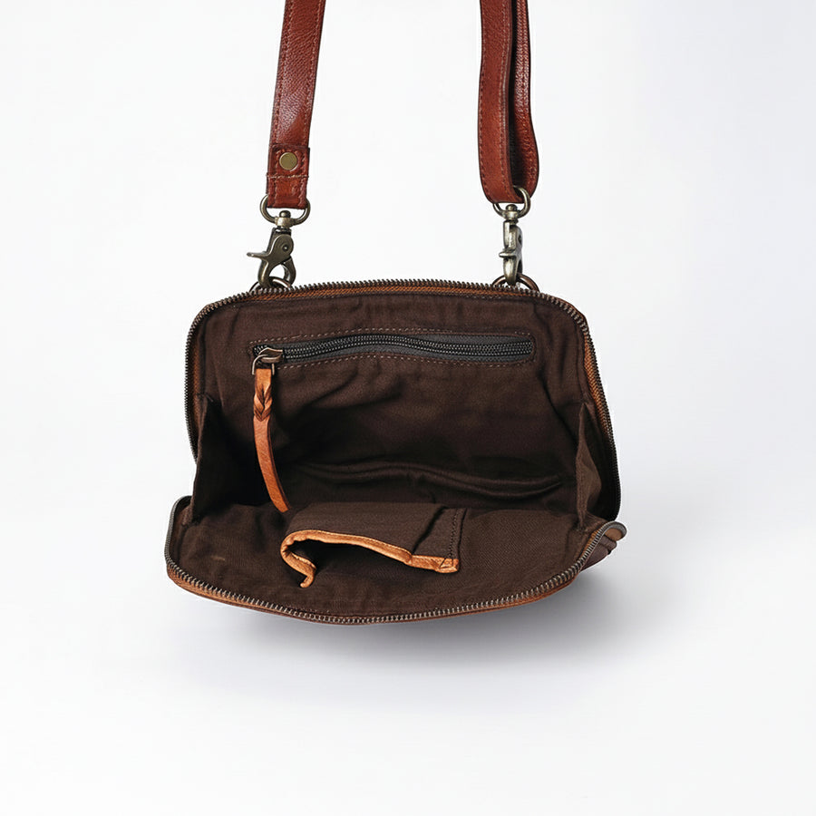 Spaghetti Western Crossbody Genuine Leather women bag handbag purse