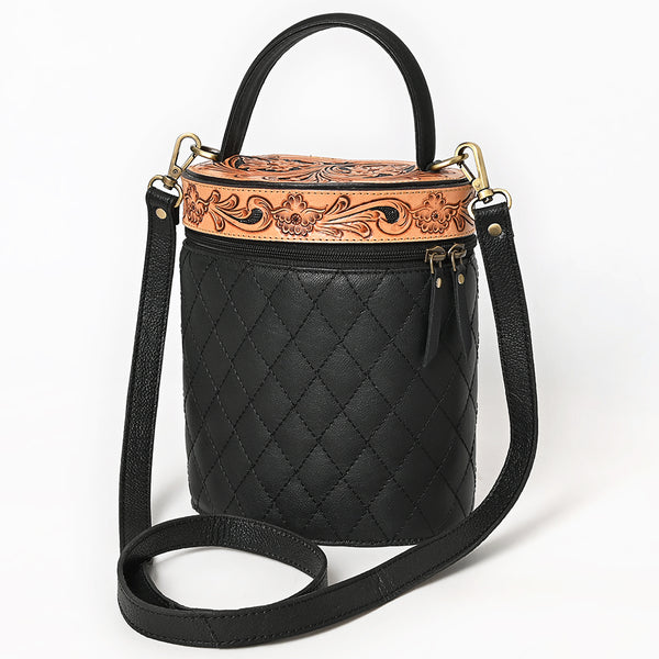 American Darling Hand Tooled Floral Quilted Leather Jewelry case - Uhorse