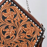 American Darling Crossbody Hand Tooled Genuine Hair On Leather Women