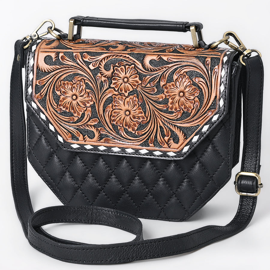 American Darling Hand Tooled Quilted Genuine Leather Cross body Bag - Uhorse