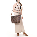 Tote Hand Tooled Genuine Western Leather Women Bag