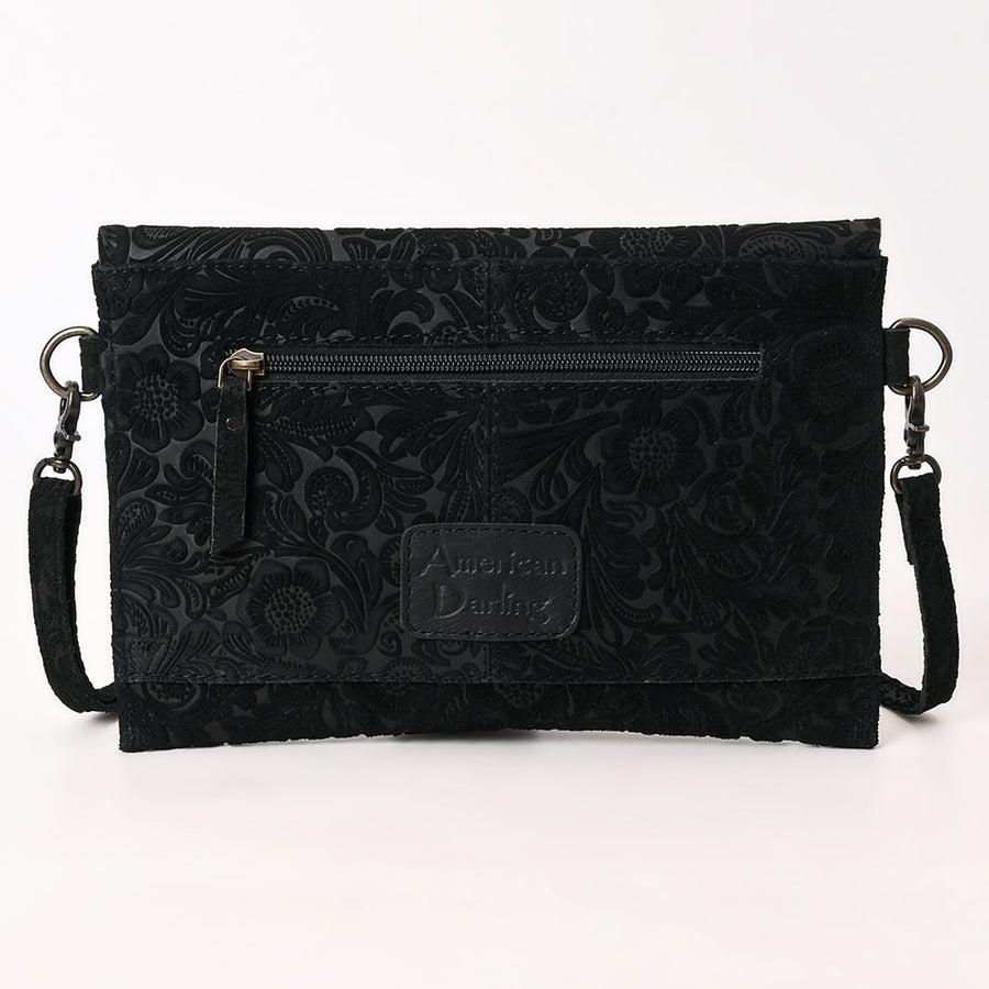 American Darling Western Leather Small Cross Body Bag – Hand-Tooled Floral Detailing, Premium Genuine Damascus Leather, Everyday Carry Purse