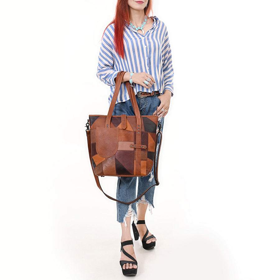 OHLAY Tote Genuine Leather women bag western SKBZ174