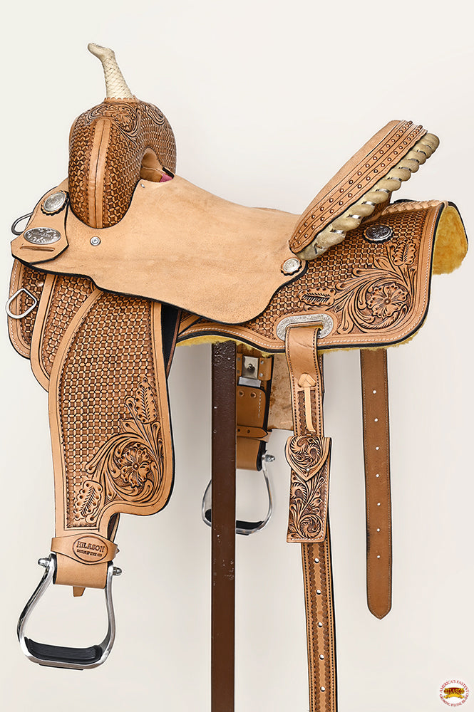 HILASON Western Horse Barrel Racing Saddle Trail American Leather | for Horses