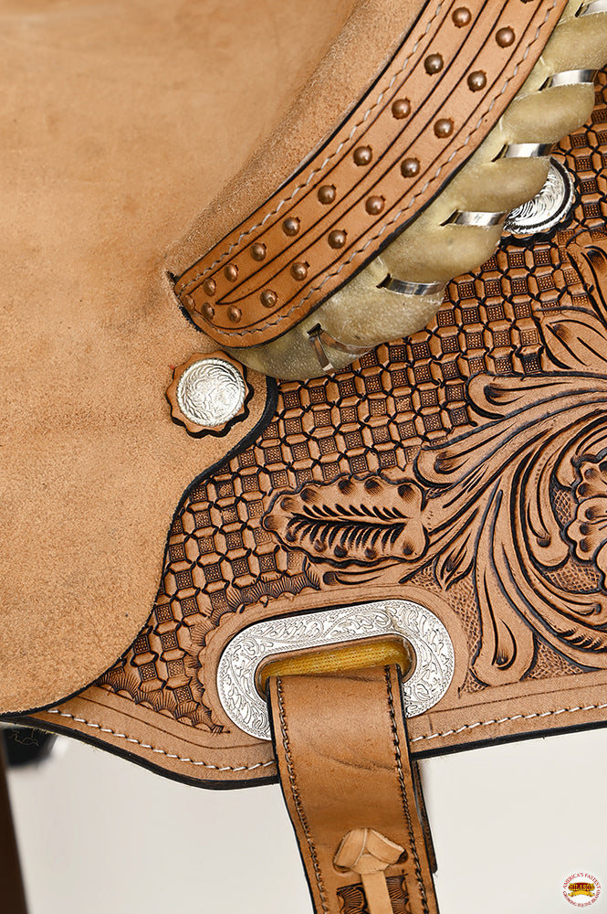 HILASON Western Horse Barrel Racing Saddle Trail American Leather | for Horses