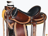 HILASON Western Horse Wade Ranch Roping  American Leather Saddle Dark Brown