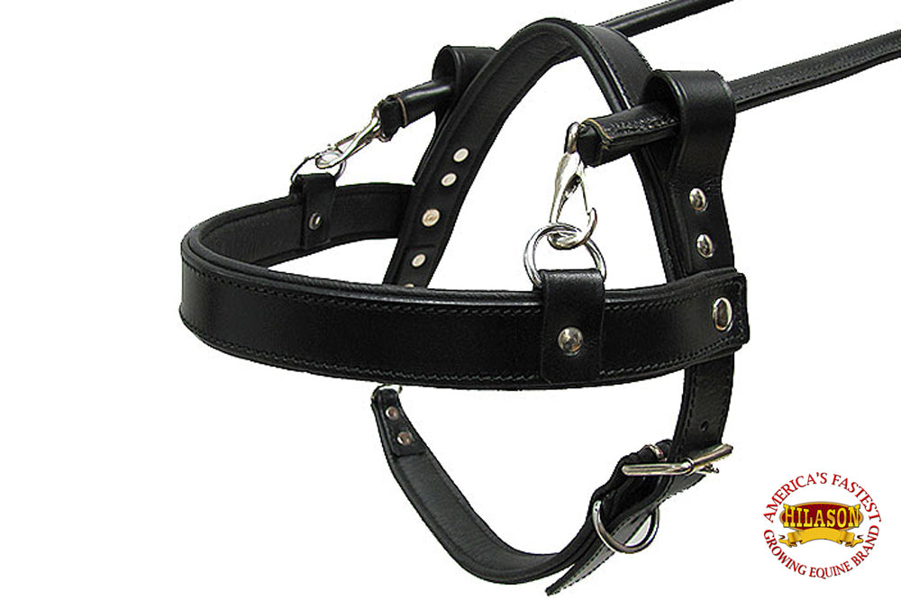 Guide Dog Harness Hilason Black Padded Genuine Leather Harness