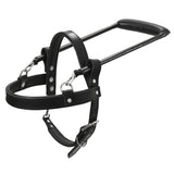 X Large Guide Dog Harness Hilason Genuine Leather With Handle Black - Uhorse